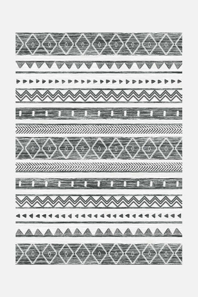 Ikat Anthrazit Teppich - Teppana